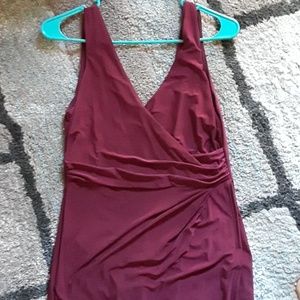 Burgundy Slit Formal Dress